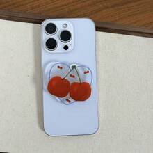 Transparent Heart-Shaped Fruit Phone Adhesive Holder, Stable Phone Back Support Stand, Suitable For All Phones - Clear - View 2