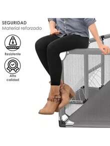 Corralito para Bebé, Corral de Gimnasio y Juegos Infantil, y Divertido, Área de Actividades Plegable y Portátil, Ideal para Estimulación y Entretenimiento en Casa - Gris Oscuro - Ver 3