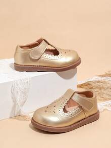 1 Pair Minimalist Fashion Daily Toddler Baby Walking Shoes For Autumn/Winter - Gold - View 4