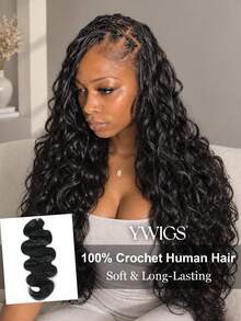 Y WIGS 55g Miracle Knots Feather Crochet Human Hair For Boho Braids Body Wave Lightweight Reusable 100% Remy Human Crochet Hair Extensions 55 G/ Bundle 14-22 Inch DIY Protective Style For Women Seamless Natural Color Can Be Dyed And Permed - SNatural - View 2