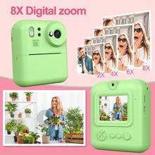 Children's Instant Print Camera 48MP 1080P 2.4-Inch Screen 3/5/10s Timer 8x Zoom 1300mAh Large Capacity Battery Built-In Flash Portable Easy To Use Compact Convenient Includes Data Cable 4 Games Music Player Perfect Birthday/Christmas Gift - Multicolor - View 9