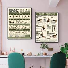 Bộ 5 tấm poster thử thách thể hình ngồi ghế, bảng bài tập ngồi 28 ngày, hướng dẫn tập luyện sức mạnh và linh hoạt, phù hợp cho phòng gym, tập thể chất, tập cường độ thấp, poster thể hình 2D phẳng không khung, hỗ trợ tập luyện - Nhiều màu - Xem 2