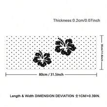 1pc White Black Polka Dots Hibiscus Flower PU Leather Desk Mat, Large Extended Waterproof Non-Slip Smooth Mouse Pad, Floral Desk Pad Protector Writing Mat Easy Clean Stain Resistant For Office Home School Computer Laptop Desktop - View 12