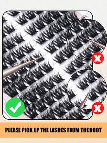 120pcs Fluffy False Eyelash Clusters, Soft Fluffy Single Cluster Lashes, DIY Eyelash Extensions, D Curl, Customizable, Beginner-Friendly For Perfect Eye Makeup, Suitable For Various Occasions, False Eyelashes - D - View 6