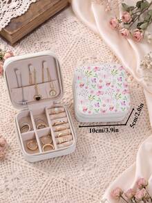 Women'S Jewelry Box With Butterfly Print-Portable Travel Jewelry Storage Case For Women Ring Earring Necklaces-Top Choice For Holiday Gift - Butterfly Design - View 17