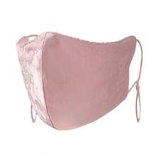 1pc Women's Vintage Solid Color Lace Warm Face Mask, Soft Breathable Washable Adjustable Ear Strap, Fashion Aesthetic Facial Accessory For Daily Wear - Multicolor - View 5