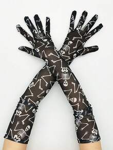 1 Pair Long Lace Gloves European & American Style Party Costume Accessory Halloween Sleeve Gloves - A - View 10