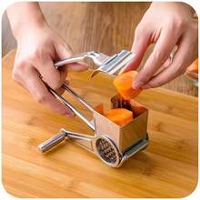 Handheld Stainless Steel Cheese Grater, Rotating Garlic & Carrot Cutter, Cheese Slicer, Kitchen Tool Slicer Chopper Grinder - Multicolor - View 6