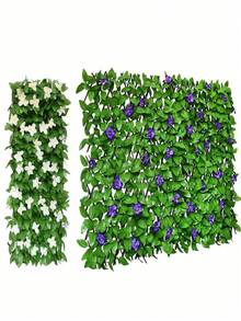 1pc/2pcs Expandable Artificial Ivy & Orchid Privacy Fence Screen - Green & Purple Phalaenopsis Orchids, Durable Weather-Resistant Plastic All-Season Indoor/Outdoor Decorative Barrier For Garden, Yard, Wedding, Mother's Day And June Festival Decor, Enhances Garden Aesthetics | Easy To Install Panels, Decorative Garden Fence - Multicolor - View 4