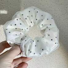 Polka Dot Mesh Double Layer Fashion Fabric Hair Scrunchie, Multi-Functional Suitable For Party And Birthday, Ideal Mother's Day Gift - Polka Dot Hair Tie - View 6