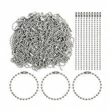 Silver Ball Chain With Connector Clasp 100Pcs - Silver - View 8