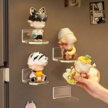 3/1pc Wall-Mounted Figure Display Shelf, No-Drill Design, Doll Storage Box, Acrylic Wall Decor Shelf, Figure Display Box, Suitable For Figures, Standees, Ornaments And Cute Beads Storage Box, Space-Saving Home Decor Organizer, Figure Shelf, Display Rack, Wall-Mounted Small Ornament Bracket, Transparent Blind Box Storage - Multicolor - View 8