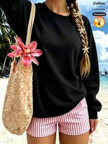 2026 Autumn/Winter Custom Loose Black Pullover Hood - Black - View 6