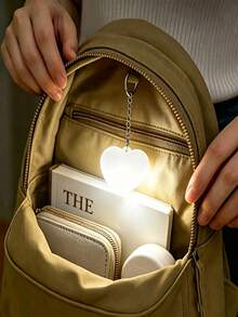 LED Heart Shaped Pendant Light, USB Rechargeable, Touch Activation/Auto Sensor, Portable Handbag Night Light, Decorative Small Pendant. Multi-Scene Use, Suitable For Bags, Bedrooms And Night Lighting. Can Be Used As A Gift - Heart-shaped - View 2