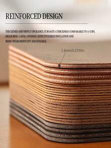 2pcs/1pc European Vintage PU Leather Coasters Multi-Purpose Desk Mat Protector For Office Home Desktop, Compatible With Ceramic Water Cups, Mugs, Cafes, Guest Rooms, Prevent Water Stains On Desktops, Enhance Guest Experience, Add Texture To Workspace - Multicolor - View 6