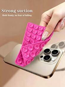 1PC 40-Piece Double-Sided Suction Cup Phone Holder, Strong Non-Slip Reusable Adhesive Creative Home Wall Hook, Multi-Scenario Sticky Mount Compatible With Glass, Tile, Metal Surfaces, Bathroom, Kitchen, Car - Clear - View 2