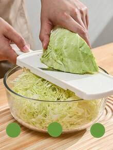 Multifunctional Home Vegetable Slicer, Cabbage Shredder, Handheld Grater And Slicer, Anti-Cut Hand Protection Design, Kitchen Fruit And Vegetable Grating Tool, Can Slice Cabbage, Radish, Potato, Cucumber, Home Salad And Pickle Prep Tool, Easy To Operate And Clean, Kitchen Essential - Multicolor - View 2