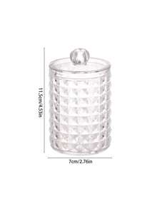 10 Oz Clear Plastic Swab Storage Jar With Lid, Apothecary Container For Cosmetic Swabs, Cleansing Balls, Makeup Pads And Dental Floss, Bathroom Countertop And Vanity Organizer For Cosmetics And Personal Care Essentials - Multicolor - View 7