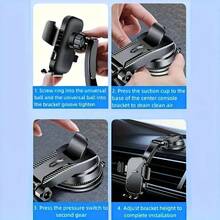 2026 New Car Dashboard Phone Holder, 360° Rotation, Auto Lock, Height Adjustable, Car Phone Mount, Car Interior Accessory - Multicolor - View 4