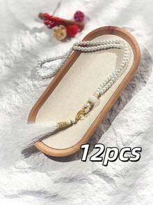 1pc/12pcs Islamic Prayer Beads, 99 Glass Faux Pearl Thread Beads For Muslim Worship And Arabic Praise Bracelet Long Tassel Style, Prayer Chanting Counting, Dual-Use For Daily Wear And Decoration - Multicolor - View 26