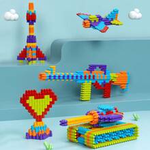 Children's Educational Stacking Building Block Toy – Educational Construction Toy, DIY Building Block Gift Set – For Holiday Gifts: Halloween, Thanksgiving, Christmas, Birthdays, And Festive Celebrations (Colors Random) - Multicolor - View 2