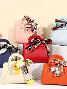 1/5/10/20 Pcs/Lot, Leather Gift Bags With Bow, Good Material, Various Colors, Wedding Party Favor Bags, Mini Handbag, Suitable For Various Occasions And Events, Easy To Assemble, Best Gift For Family And Friends. - Multiple Styles - View 1