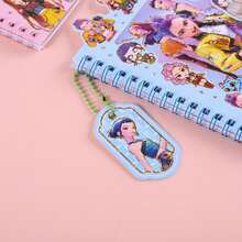 KPop Demon Hunters K-Pop 3-Fold Wrap Notebook, Anime Diary With Rumi, Mira, Lumi And Demon Huntresses Group, Includes Sticker Set, Portable Notebook And Desktop Decor, Suitable For School Use, Fan Collection And Party Souvenir - Multicolor - View 2