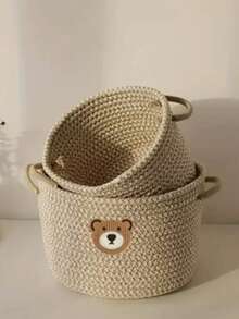 Bohemian Woven Storage Basket Desktop Organizer Home Decor Storage Box For Entryway, Bathroom, Bedroom, Cosmetics, Sundries, Toys, Clothing Organization - Multicolor - View 4