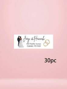 14/30/56pcs Custom Wedding Couple Envelope Sealing Stickers, Romantic Wedding Invitation Envelope Decor, Bridal Shower Favor Gift Bag Sticker - Multicolor - View 10