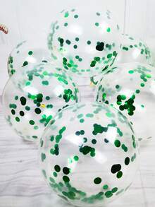 10pcs 12 Inch Gold Confetti Latex Balloons Glitter Transparent Helium Balloons Wedding Birthday Party Decorations - Green - View 2