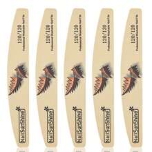 5Pcs Autumn Leaf Print Curved Nail Files Washable Double Sided Mixed Grit Emery Boards Manicure Tools For Natural And Acrylic Nails - Multicolor - View 13