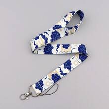 1 Piece Chinese Blue Cloud Lanyard With ID Card Holder, Traditional Oriental Art Badge Holder For Work Student Office Gift - Multicolor - View 9