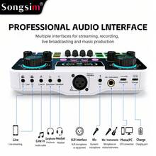 Songsim-SX03 Professional Vocal Mixer, Dedicated Sound Card For Live Streaming/Recording, Supports EQ Adjustment, Track Control, Reverb Adjustment, Bluetooth Accompaniment Multi-Function Digital Sound Card, Suitable For Live Streaming, Recording, Gaming, Singing, Musical Instruments - Multicolor - View 8