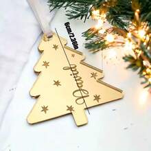 30/50pcs Customized Acrylic Holiday Decorative Gift Tags, Christmas Tree Shaped Tags (Rope Not Included), Customizable Exclusive Text, Suitable For Christmas, Wedding, Anniversary, Tabletop Decoration Tags - Multicolor 3 - View 2