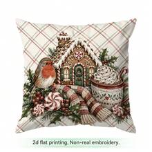 4pcs/1pc Gingerbread Man Carriage Christmas Pattern Pillow Case Without Insert, Single Side Printed Pillow Case, Suitable For Living Room Bedroom Home Decor, All Season Pillow Case - Multicolor - View 16
