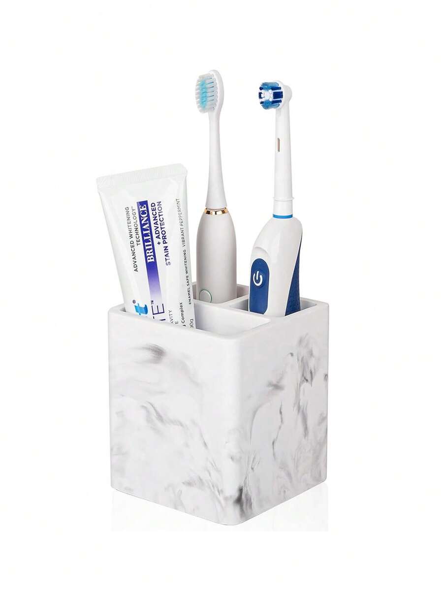 3-Slot Toothbrush Holder, Electric Toothbrush & Toothpaste Organizer Rack For Bathroom Countertop, Shower, Vanity - Multicolor - View 1
