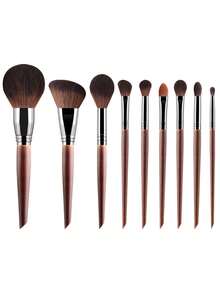 24/21/15/9/8/7/6/5/3pcs Faux Rosewood Handle Makeup Brush Set, Soft Fluffy Bristles, Neat Tips, Skin-Friendly And Non-Irritating, Moderate Powder Pickup With Minimal Fallout, Meets Full Face Makeup Needs - Redwood - View 15