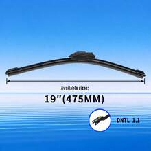 11-Layer Composite Rubber Soft Bone Wiper Blade, Single Pack, 14-26 Inch Multiple Sizes Available, Car Front Windshield Wiper, Flexible Fit To Glass, Smooth Water Scraping And Cleaning, Suitable For Various Car Models - Black - View 14