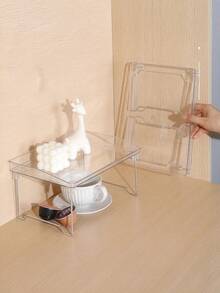 1-Piece Transparent, Modular Kitchen Tiered Shelf; Moisture-Proof And Mold-Resistant, Sturdy And Durable; Suitable For Kitchens, Bathrooms, Dressing Tables, Countertops, Wardrobes, Holiday Supplies, Birthday Gifts. - Clear - View 5