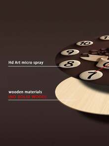 1pc 2D Coffee Cup Design Silent Wall Clock, Wooden Round Eternal Wood Plate, Fashion Kitchen Decor, Suitable For Coffee Lovers, Create Cozy Morning Atmosphere, AA Battery Powered (Battery Not Included) - Multicolor - View 6