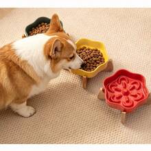 Flower-Shaped Slow-Cooking Bowl - Ceramic Anti-Tip Dog And Cat Bowl With Rack - Anti-Choking Slow-Feeding Pet Food Dish - Small Dog Food Bowl - 250ml - View 7