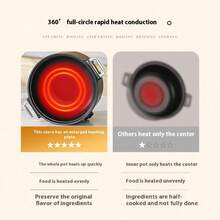 Multifunctional Electric Cooking Pot, Non‑Stick 3‑Gear Adjustable Heat Hot Pot, 360°Even Fast Heating, Transparent Glass Lid Anti‑Scald Handles, Detachable Power Cord For Stew Fry Steam Boil, For Home Dorm Use - Multicolor - View 3