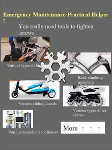 4pcs (18-In-1) Multi-Function Screwdriver Wrench Set - Portable Bottle Opener, Flathead And Screwdrivers, Wrenches, Essential Home And Outdoor Tools, Snowflake Shaped Multi-Function Screwdriver, Cool DIY Gift For Men, Portable Repair Tool, Home Repair Portable Kit, Car And Home Repair Set, Gift Choice, Compact And Portable, Easy To Store, Creative Tool Gift For Men, Creative Birthday Gift, Men's Gift, Grandpa Gift - Default - View 12