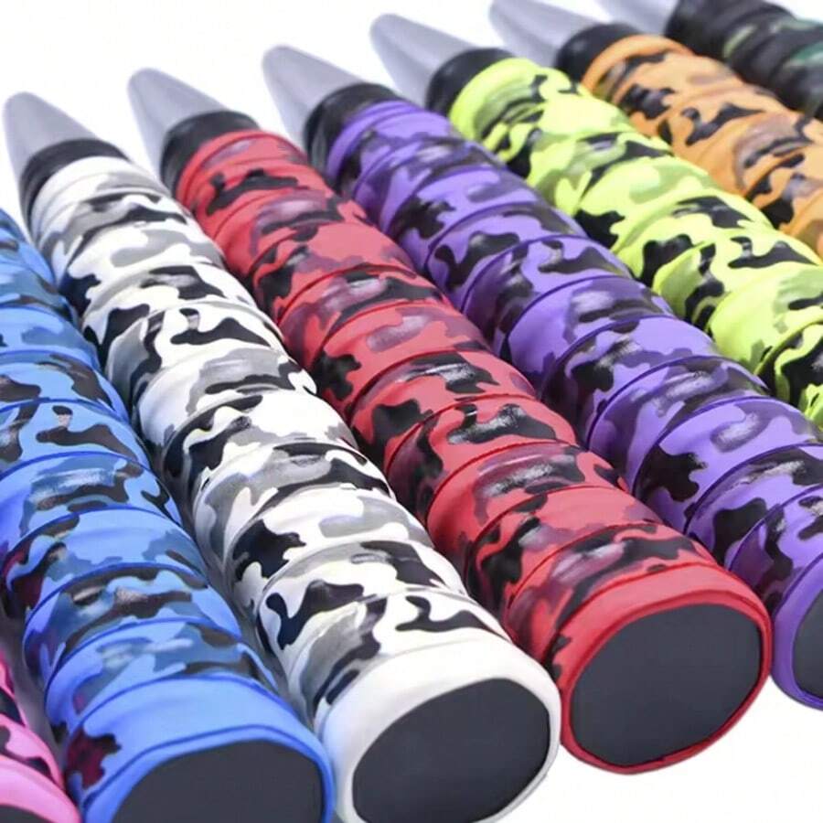 Camouflage Tennis Racket Overgrip Anti-Skid Sweat Tape Absorbed Wrap Badminton Racquet OverGrip Fishing Skidproof Sweatband Grip Soft Multicolor Badminton Racket Grip Tape Anti-Slip Band Sweat Absorbed Racquet Overgrips Anti-Skid Baseball Sweatband - Multicolor - View 1