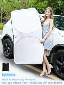 1pc Portable Universal Car Front Windshield Sun Shade, Car Interior Heat Insulation Front Windshield Cover, Summer Car Front Windshield Sun Shade, UV Protection Heat Insulation Sun Shade, RV Essential, Car Cover, Car Accessories, Camping - A - View 1