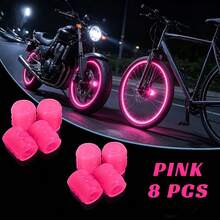 Ueasy 16pcs/8pcs/4pcs Universal Fluorescent Dust Caps, Suitable For Bicycle, Truck, Motorcycle, Car Wheel Hub Dust Caps, Car Glowing Tire Valve Stem Caps, Tire Valve Stem Caps, Leaking Tire And Inflatable Tire Valve Stem Caps - Multicolor - View 17
