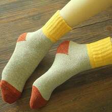 5/10 Pairs Seasonal Fuzzy Socks - Fashionable Mid-Calf Striped Pattern, Made Of Luxurious Soft Warm Fabric, Perfect For Winter And Cold Weather, Unisex Versatile Design That Easily Matches Any Outfit - Multicolor - View 5