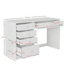 Desk + Bookshelf Set, Kids' Furniture, Office Furniture, 2-Piece Desk-Bookshelf Set, White Set - White - View 6