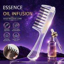 1pc Essential Oil Infused Hair Comb, Scalp Care Comb With Refillable Essential Oil, Portable Liquid Essential Oil Dispensing Comb, Transparent Scalp Hair Oil Applicator Comb, Visible Liquid Reservoir Comb, Suitable For Hair And Beard Care, Unisex Hands-Free Essential Oil Massage Comb, Home Decor, Bedroom Decor, Personalized Gift, Gift Box - Multicolor - View 8