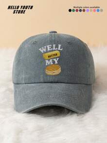Cartoon Mooncake Print Baseball Cap, Washed Vintage Baseball Cap Sun Protection Shade Hat Fashionable , Adjustable Size Multi-Functional Baseball Cap, Suitable For Halloween, Mid-Autumn Festival, Daily Outings, Best Friend Gatherings, Anime Conventions, Travel Vacations, Outdoor Sports And Other Occasions, It Is A Creative Gift For Friends And Family. - A - View 9